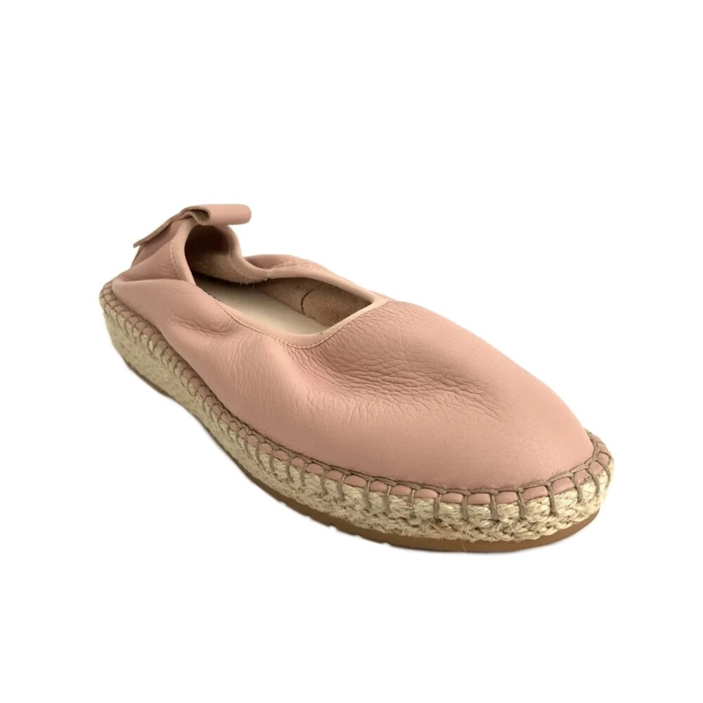 Cole Haan Gran OS Leather Espadrille Platform Loafers Pink 6.5
